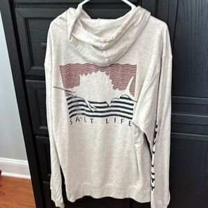 Salt Life Cream Hoodie with Graphic Design